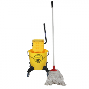 Single Bucket Mopping Trolley & Wet Mop