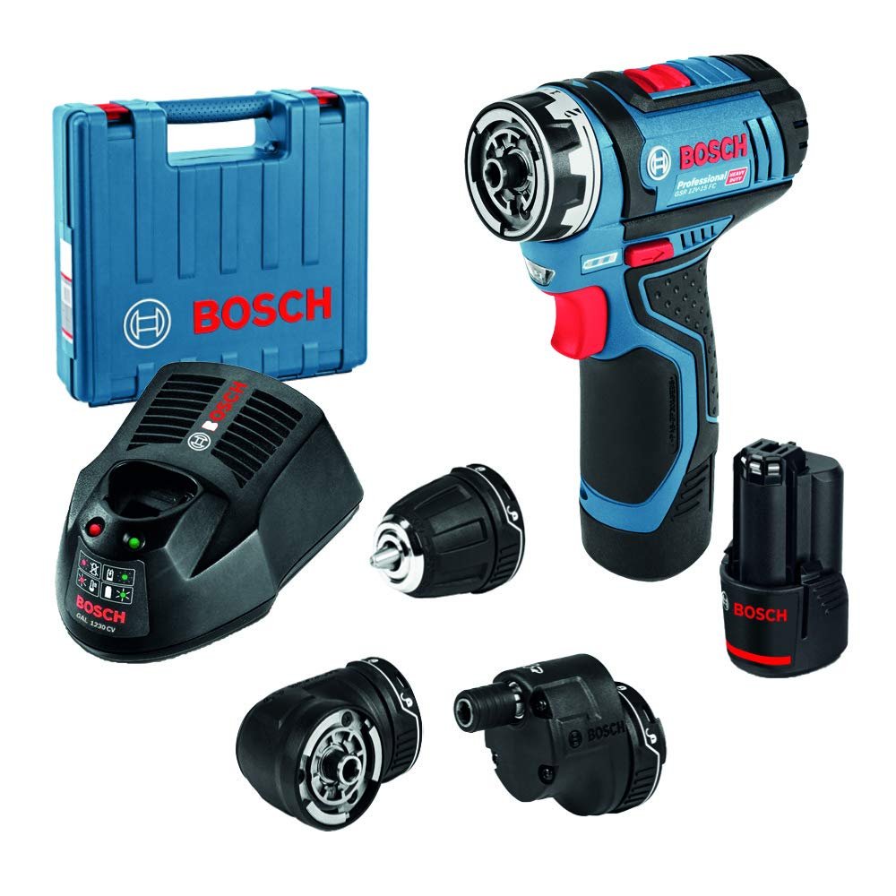 Bosch Cordless Angle Driver Drill 5in1, 3/8" | GSR12V-15FC