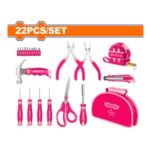 WADFOW 22 Pcs Pink Hand Tools Set | WHS1M22