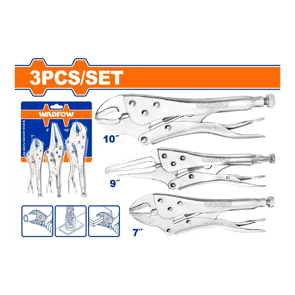 WADFOW 3 Pcs Locking Pliers Set | WLP5703