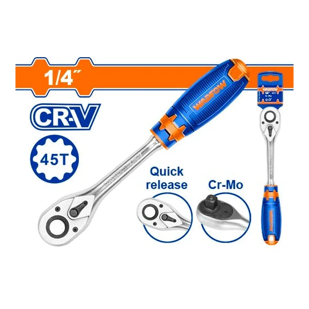 WADFOW 1/4" Ratchet Wrench 1/4" 45T | WRW1214