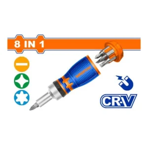 WADFOW 8 In 1 Stubby Ratchet Screwdriver Set | WSS8608