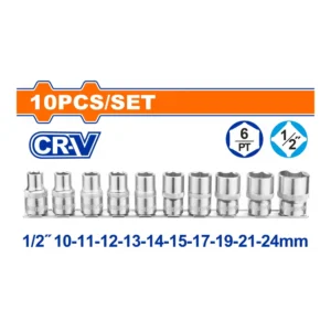 WADFOW 10 Pcs 1/2" Socket Set | WST2410