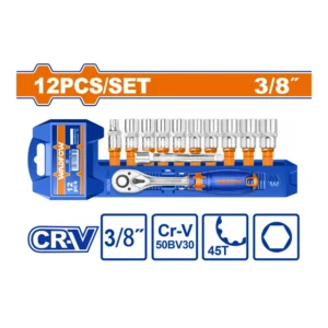 WADFOW 12 Pcs 3/8" Socket Set | WST3212