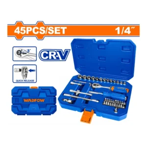 WADFOW 45 Pcs 1/4" Socket Set | WST4D45