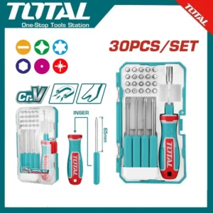 Total 30 Pcs Interchangeable Screwdriver And Bits Set | TACSD30306