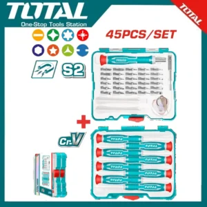Total 45 Pcs Precision Screwdriver And Bits Set | TACSD30456