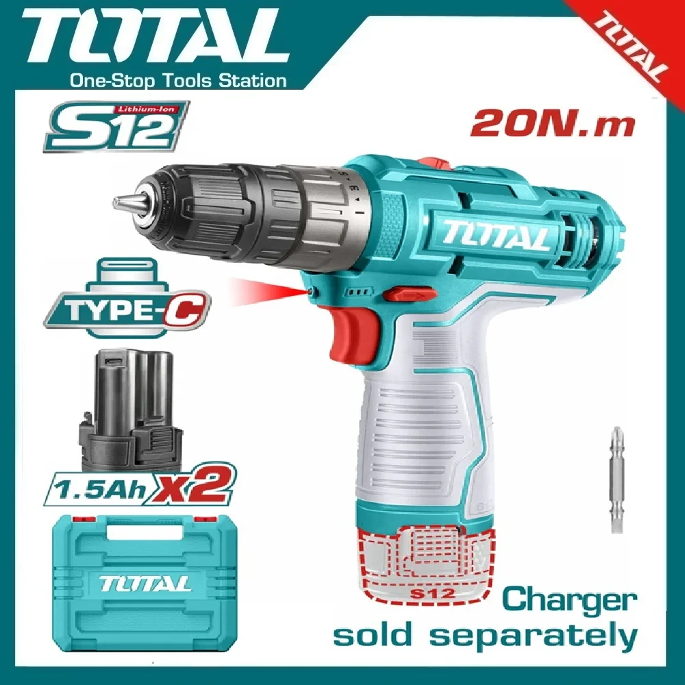 Total Cordless Drill 12V, 10mm | TDLI12206