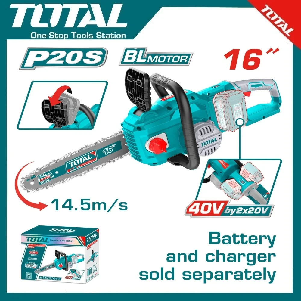 Total Cordless Chain Saw 40V, 16" | TGSLI40168