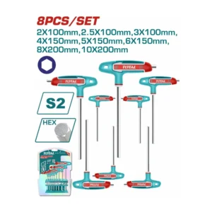 Total 8 Pcs T-Handle Hex Wrench Set | THHW80816