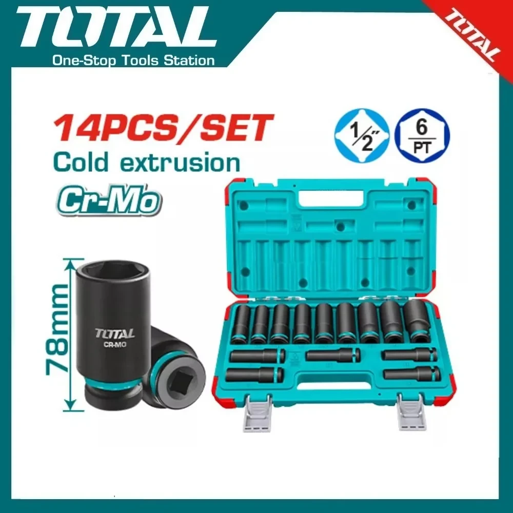 Total 14 Pcs 1/2"Dr. Deep Impact Socket Set | THKISD12143L