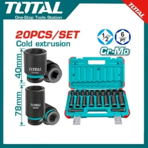 Total 20 Pcs 1/2"Dr. Impact Socket Set | THKISD12203L