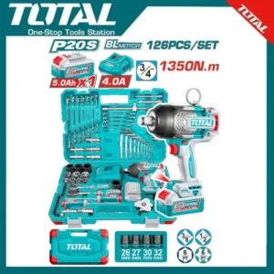 Total 126 Pcs Cordless Impact Wrench Tools Set 20V, 3/4" 20V | THKTHP31262