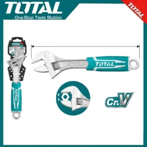 Total Adjustable Wrench with Rubber Handle