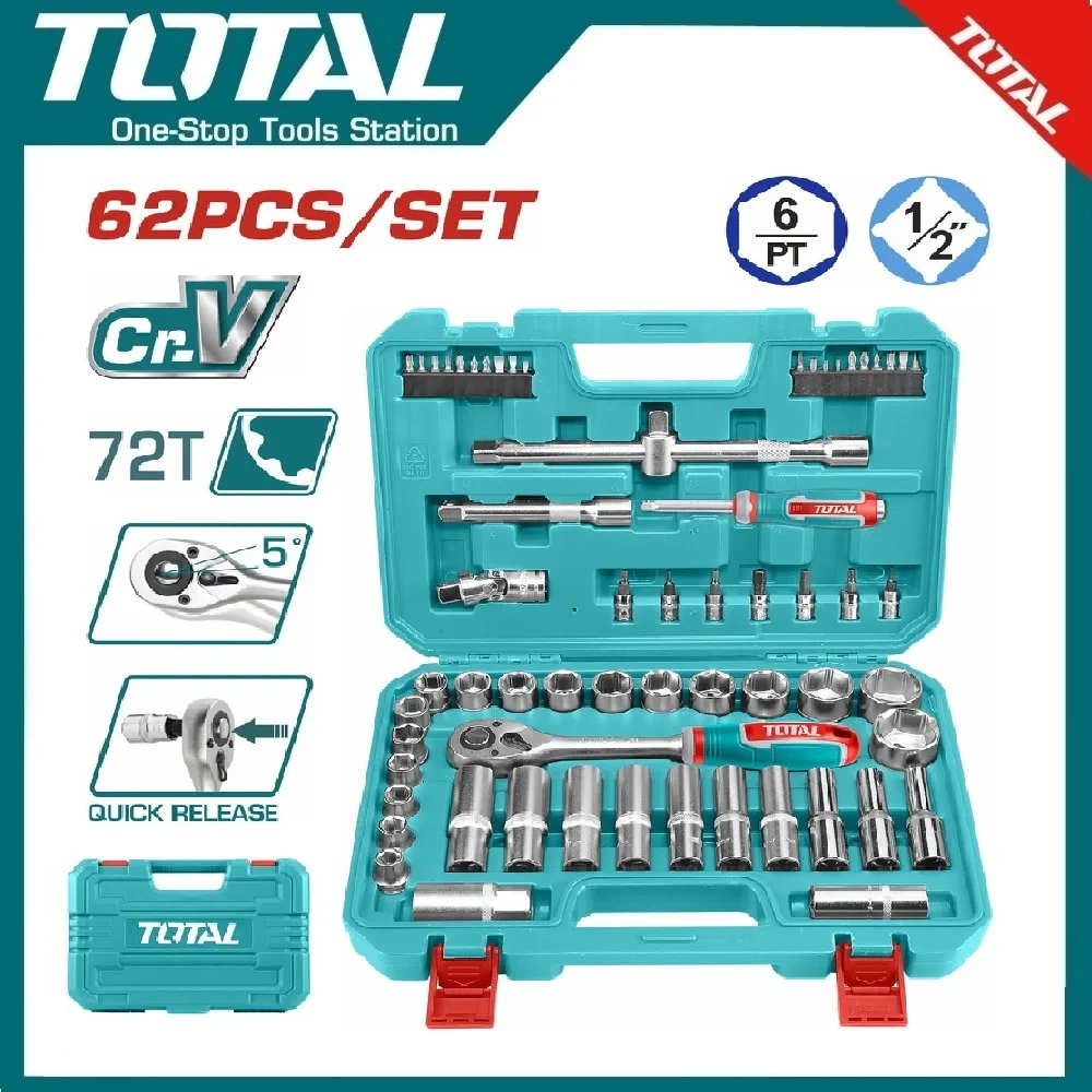 Total 62 Pcs 1/2" Socket Set | THT121602
