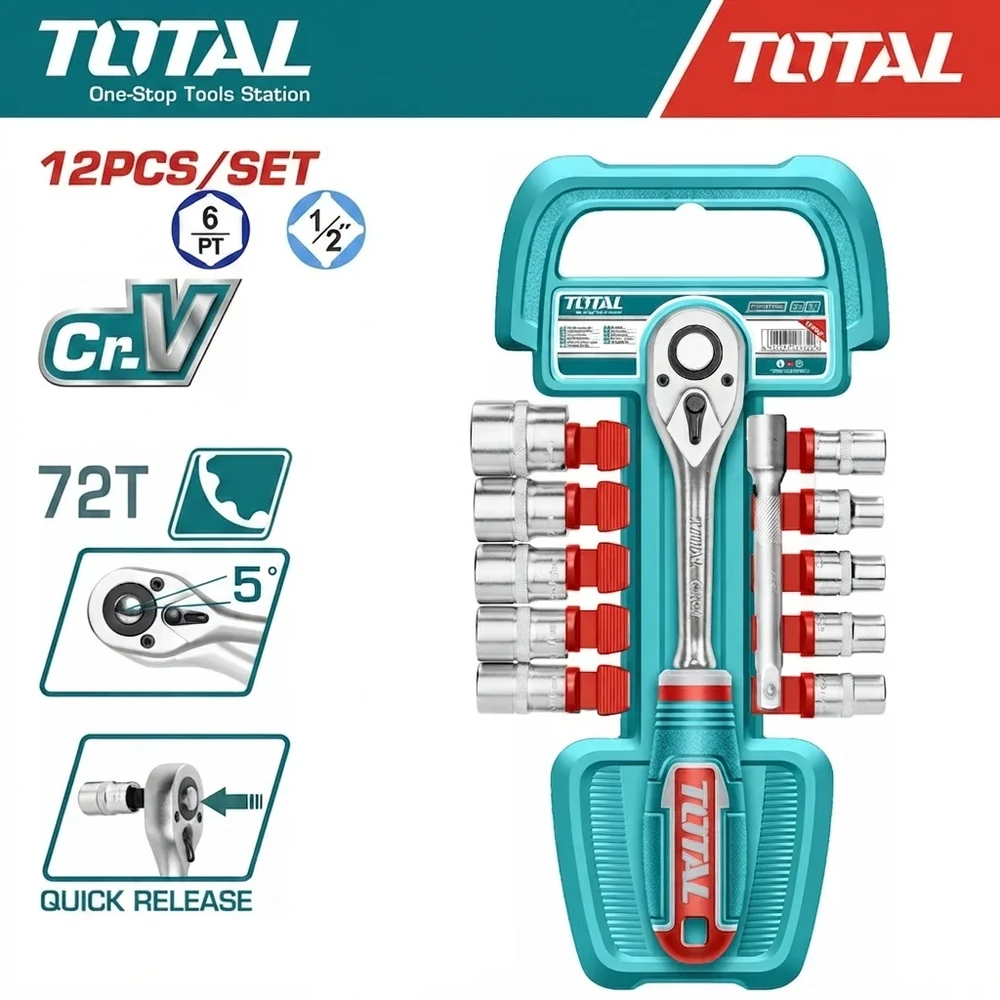 Total 12Pcs 1/2" Socket Set | THT141121