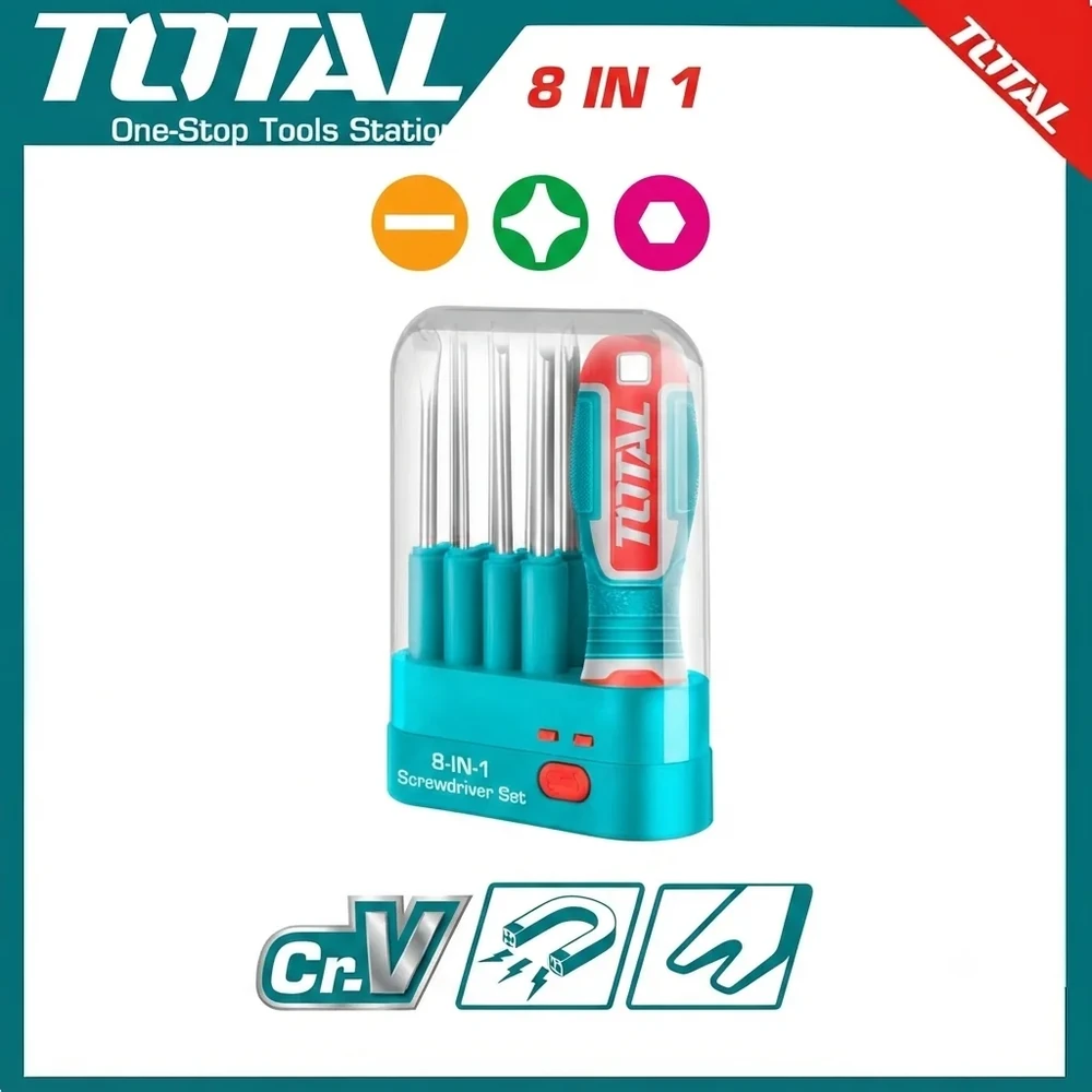 Total 9 Pcs Interchangeable Screwdriver Set | THT250906