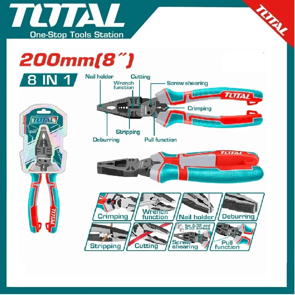 Total 8-In-1 Multi- Function Combination Pliers | THTMF186