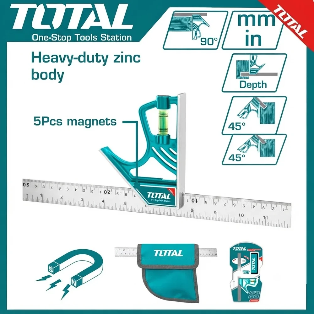 Total Magnetic Lock Combination Square | TMT653005