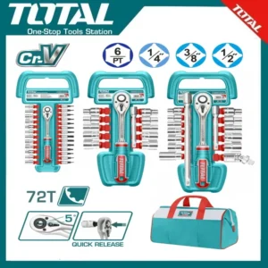 Total 57 Pcs 1/4"&3/8"&1/2" Socket Set | TOS23092