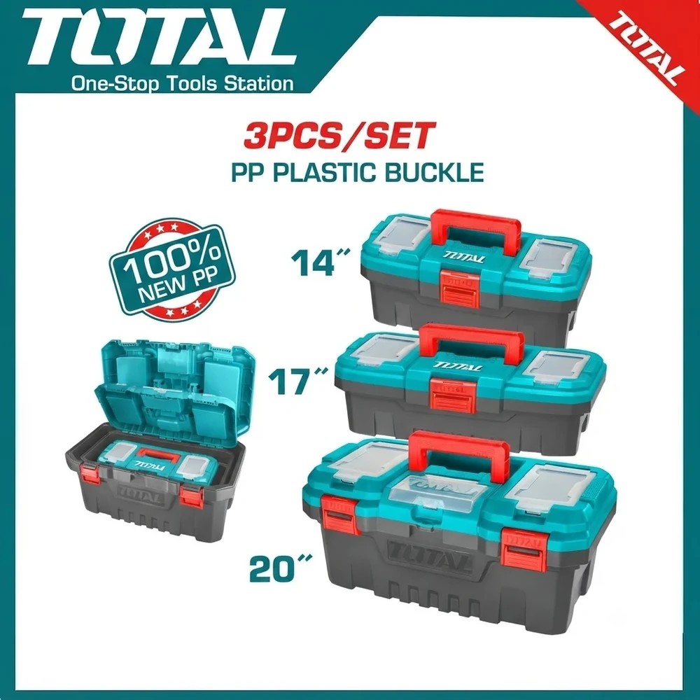 Total 3 Pcs Plastic Tool Boxes Set | TPBXK0031