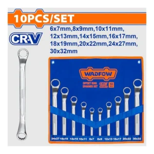WADFOW 10 Pcs Offset Ring Spanner Set 6-32mm | WFS5M10