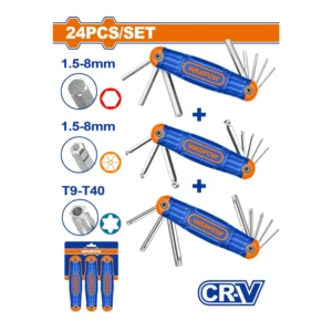WADFOW Hex And Torx Folding Key Set | WHK4203